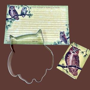 Owl recipe cards and cookie cutter gift set